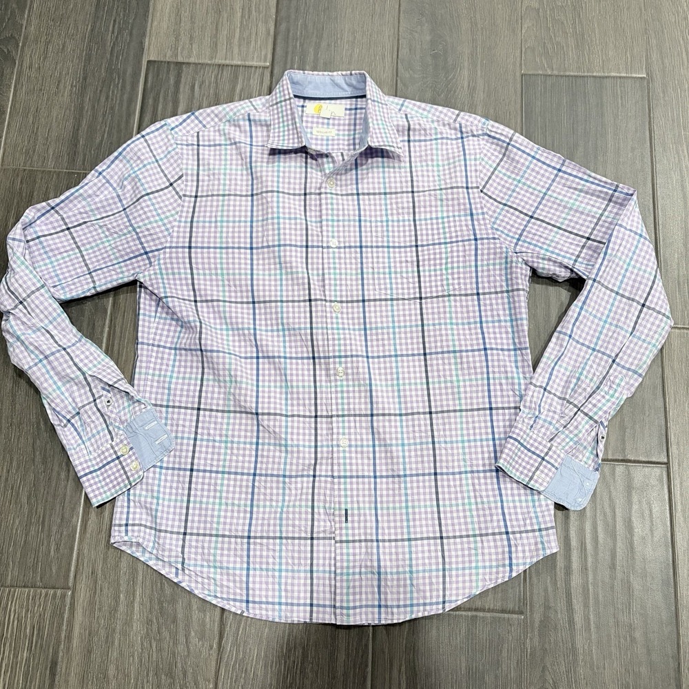 Boden Shirt Mens Size Medium Button Down Long Sleeve Preppy Plaid Blue Pink